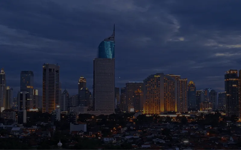 Jakarta skyline at dusk